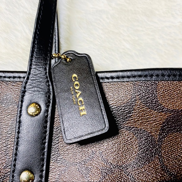 |Coach| Central Tote Bag in Brown Signature Canvas - Picture 8 of 10